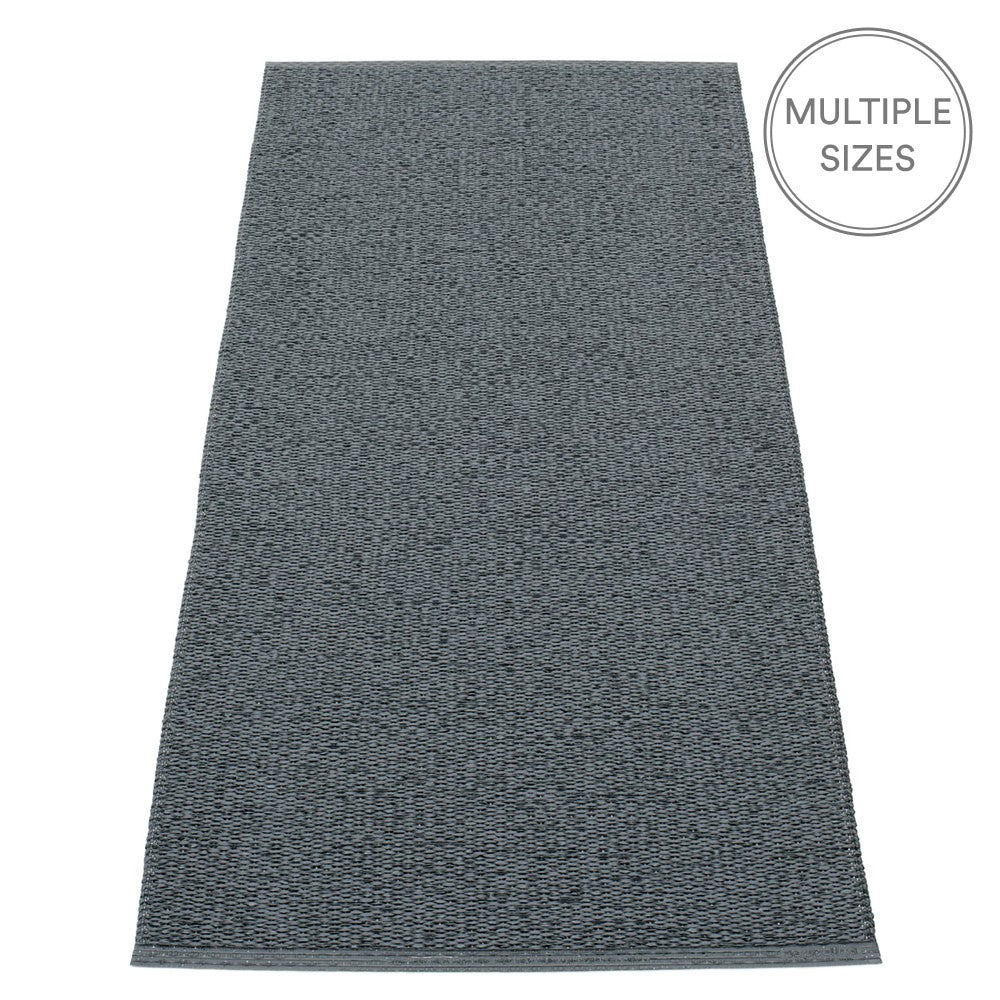 Pappelina Svea Runner - Granit & Black Metallic - 70 x 160 cm