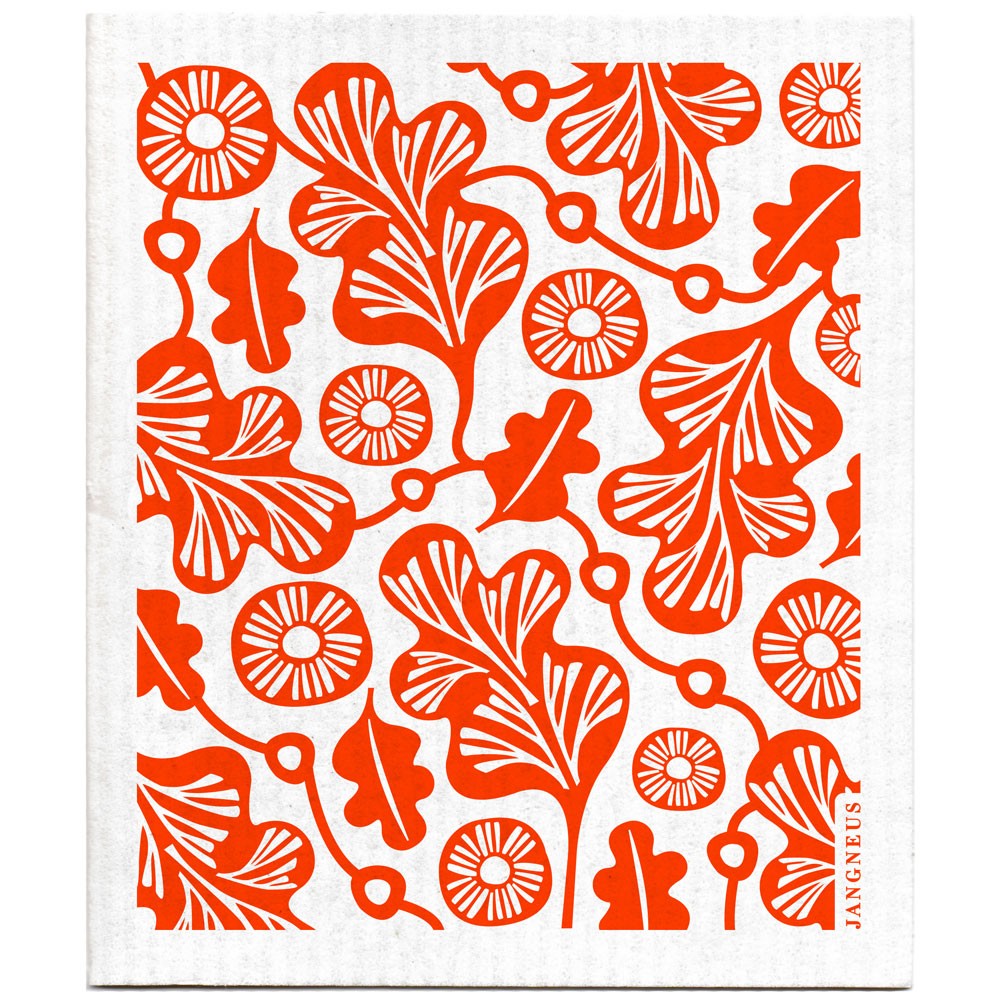 Jangneus Cellulose Dishcloth - Orange Oak Leaf