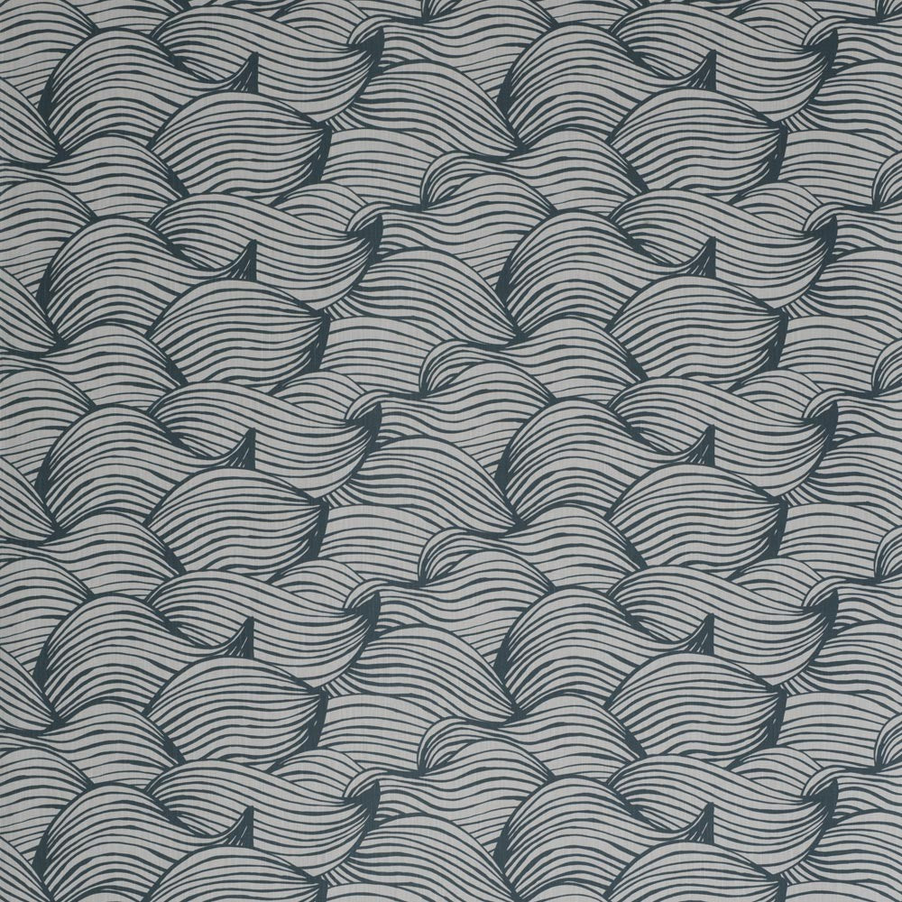 Scandinavian Fabric - Spira of Sweden Wave Blue Fabric Full 150cm Width