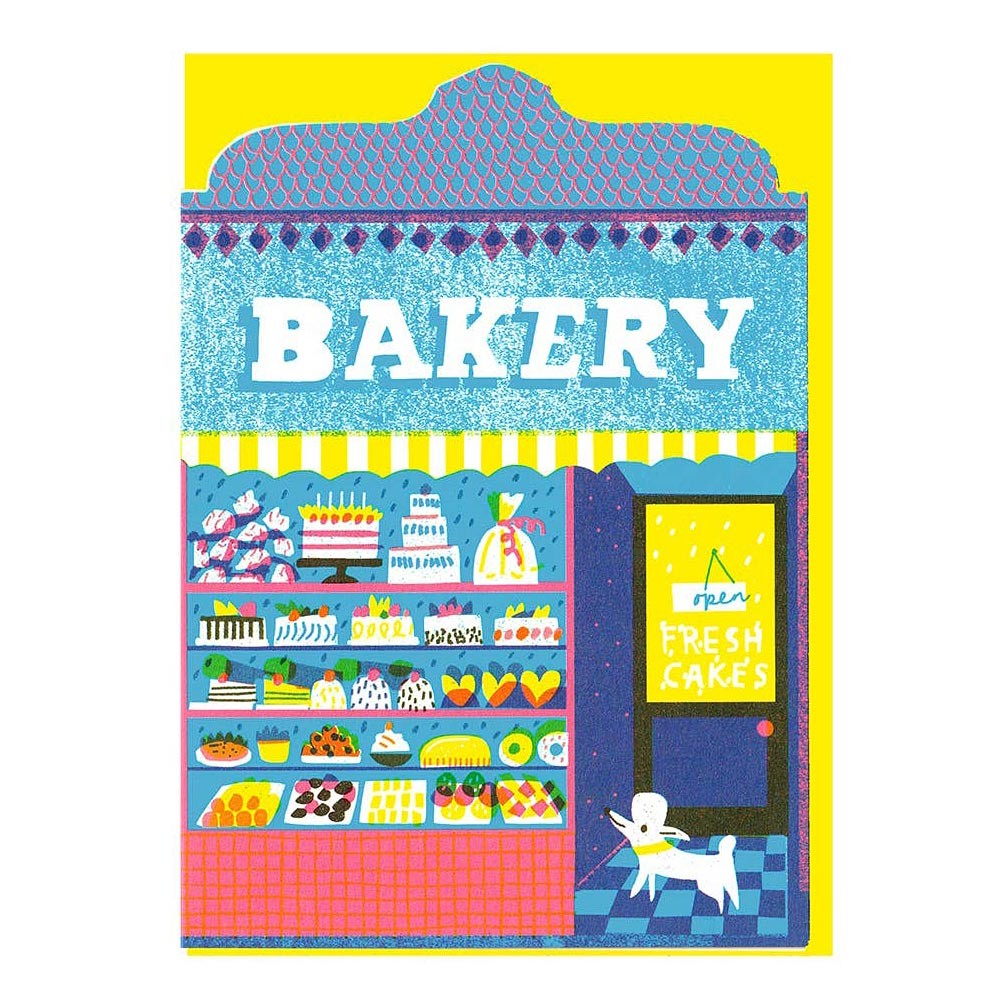 PThe Printed Peanut Bakery Shop Die Cut Greeting Card