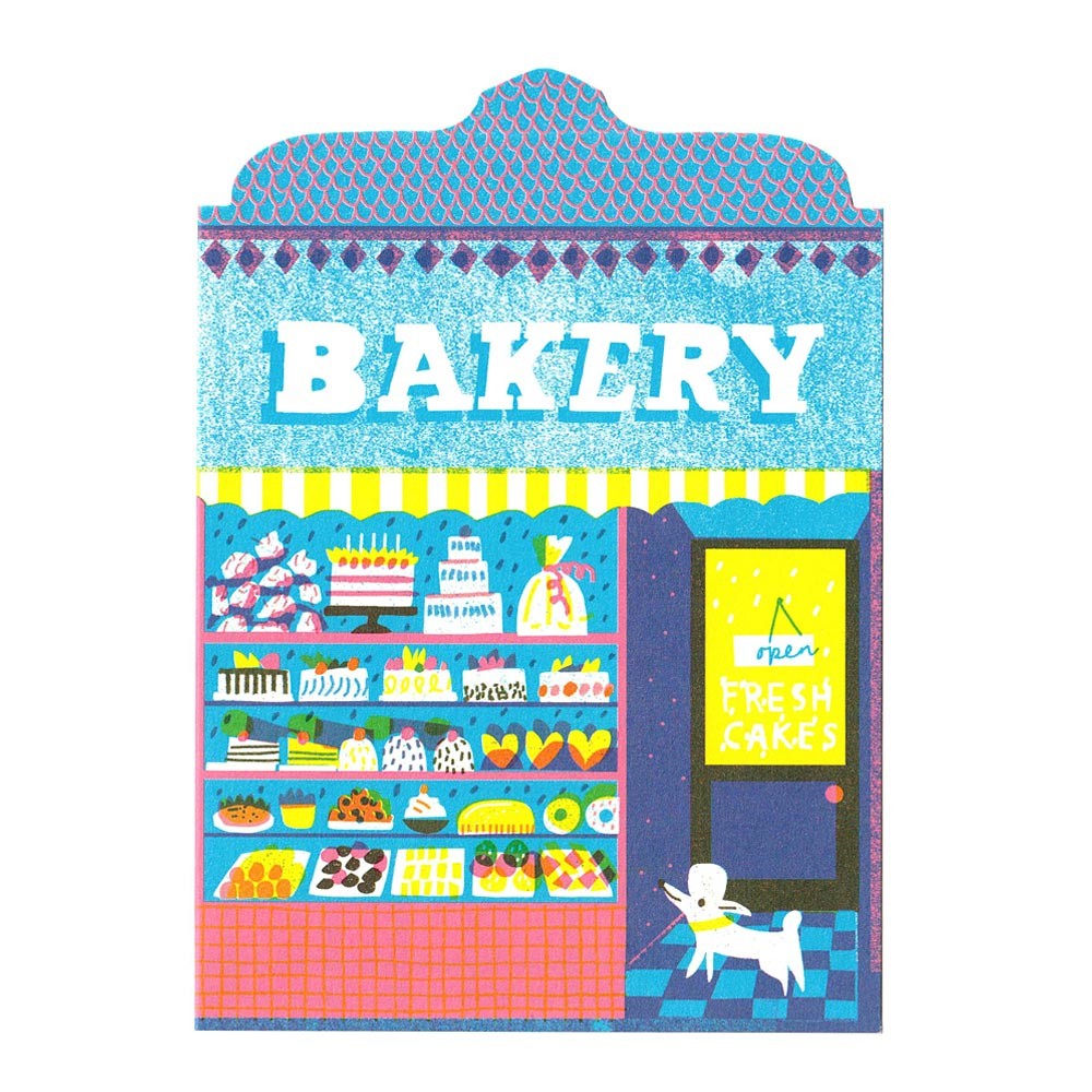 PThe Printed Peanut Bakery Shop Die Cut Greeting Card