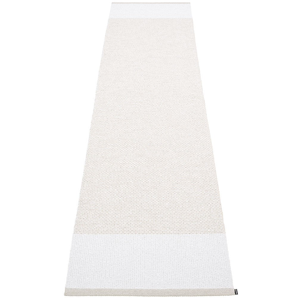 Pappelina Edit Runner - Fossil Grey : White : White Metallic - 70 x 300 cm