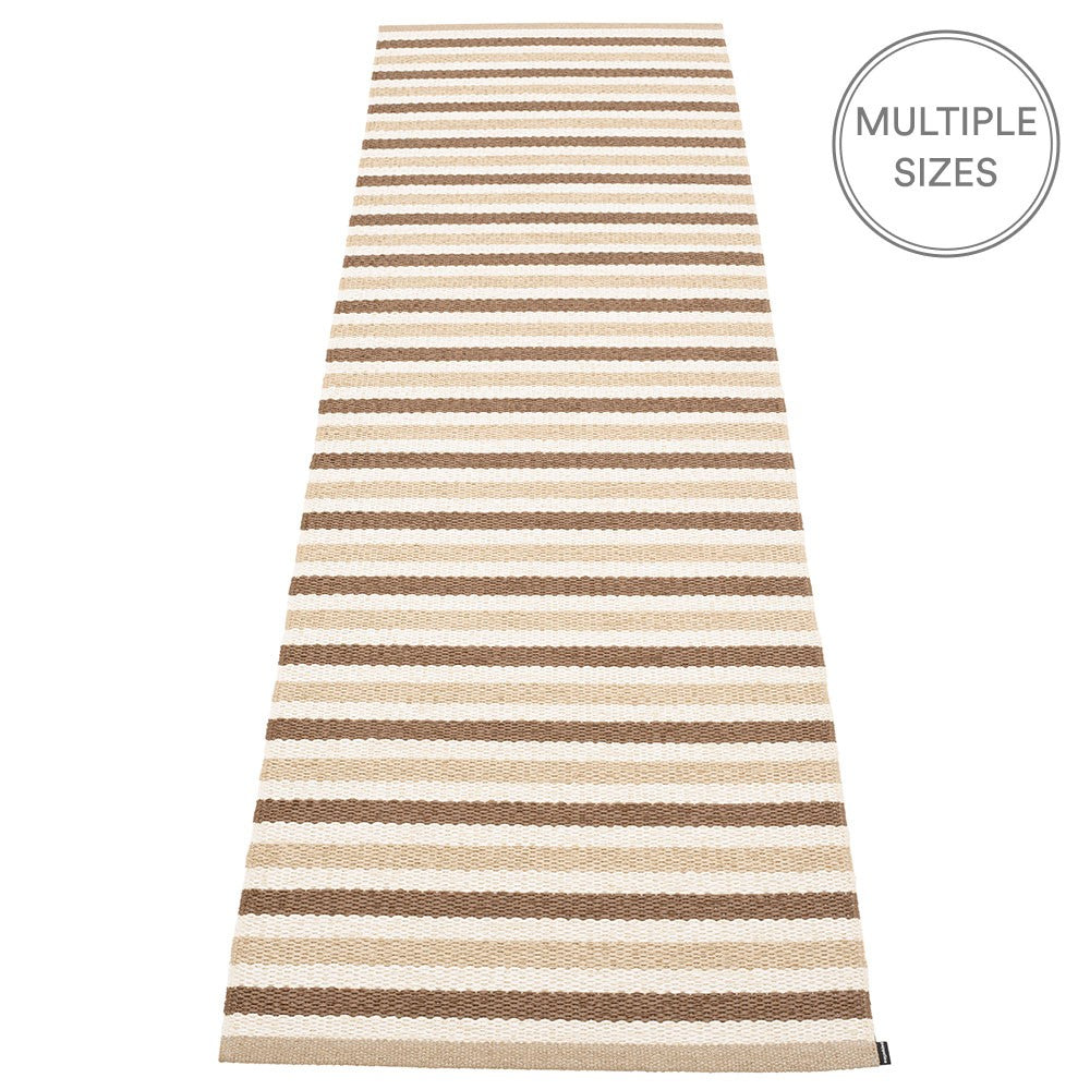Pappelina Teo Runner - Brown : Beige : Vanilla - 70 x 240 cm