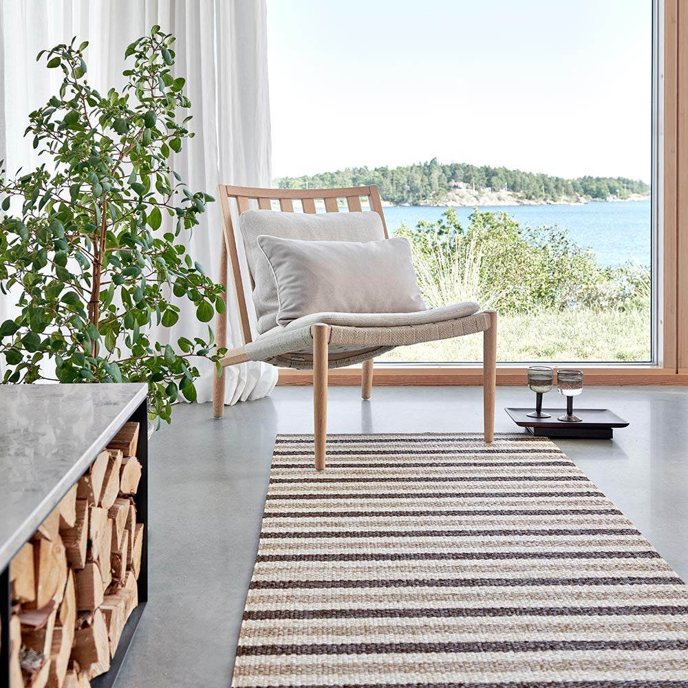 Pappelina Teo Runner - Brown : Beige : Vanilla - 85 x 200 cm