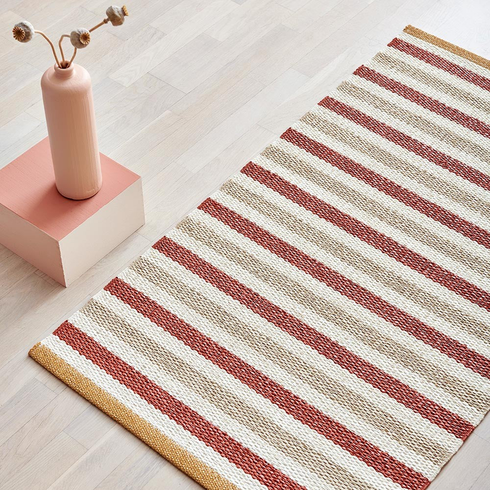 Pappelina Teo Runner - Brick : Beige : Vanilla - 70 x 120 cm