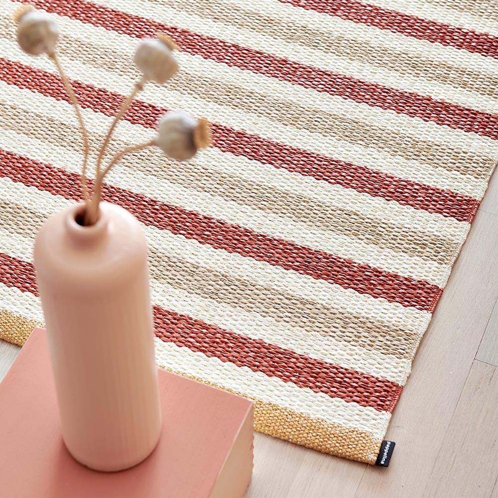 Pappelina Teo Runner - Brick : Beige : Vanilla - 70 x 120 cm
