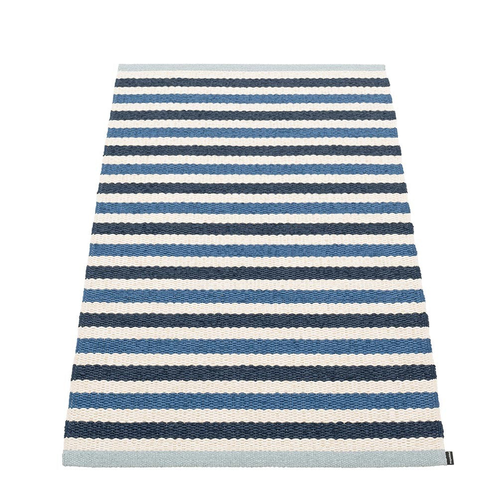 Pappelina Teo Runner - Denim : Dark Blue : Vanilla - 70 x 120 cm