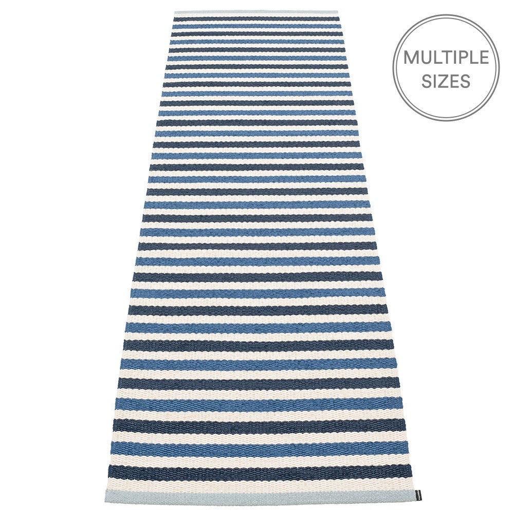 Pappelina Teo Runner - Denim : Dark Blue : Vanilla - 70 x 240 cm