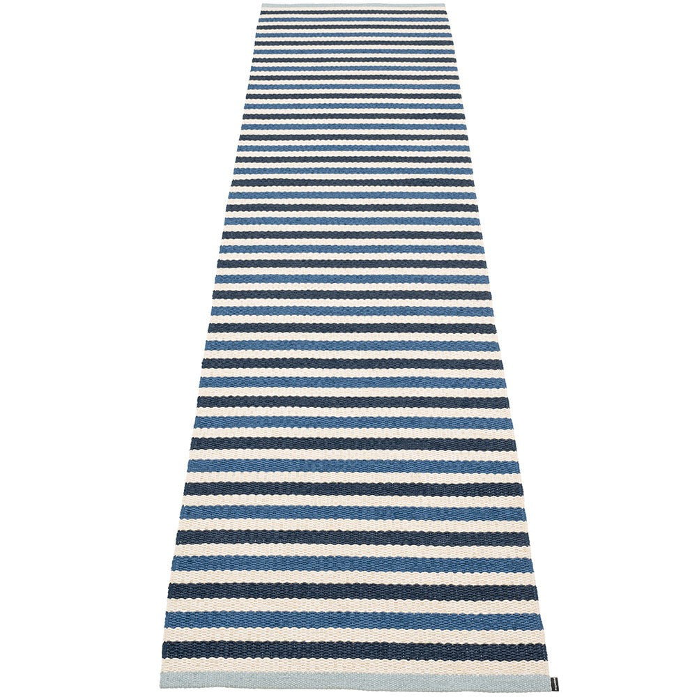 Pappelina Teo Runner - Denim : Dark Blue : Vanilla - 70 x 300 cm