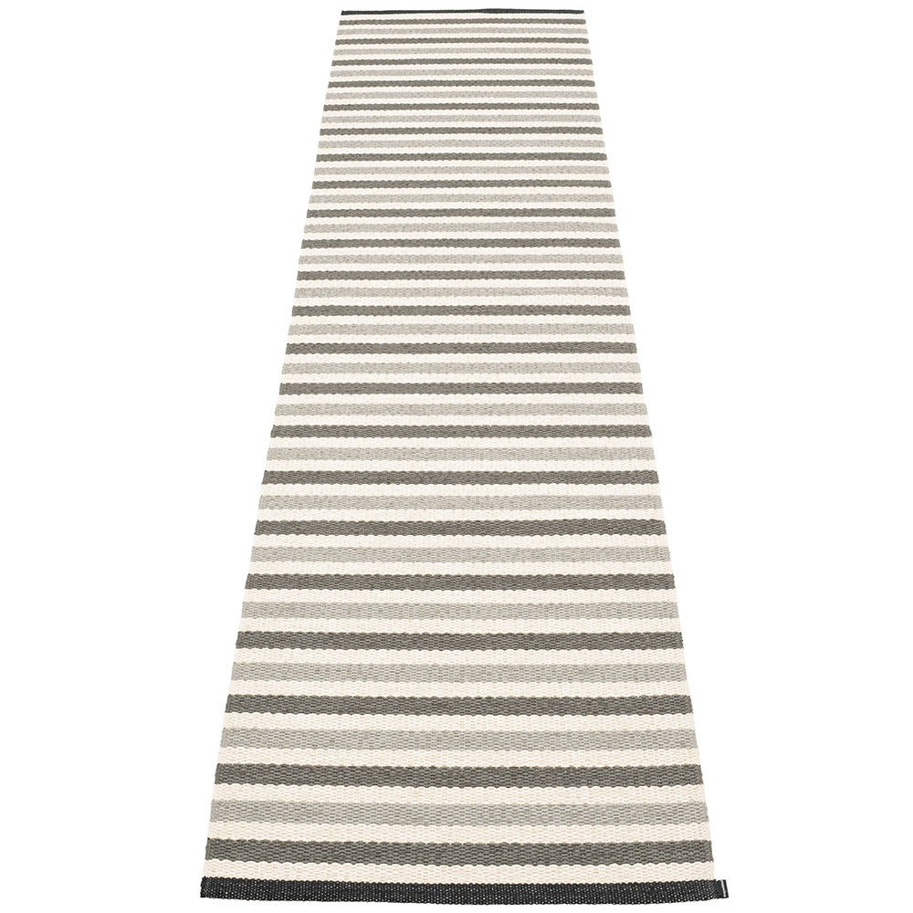 Pappelina Teo Runner - Warm Grey : Charcoal : Vanilla - 70 x 300 cm
