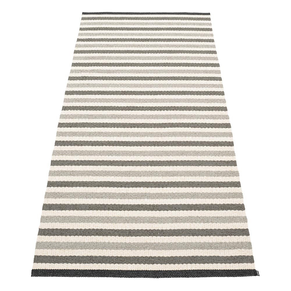 Pappelina Teo Runner - Warm Grey : Charcoal : Vanilla - 85 x 200 cm