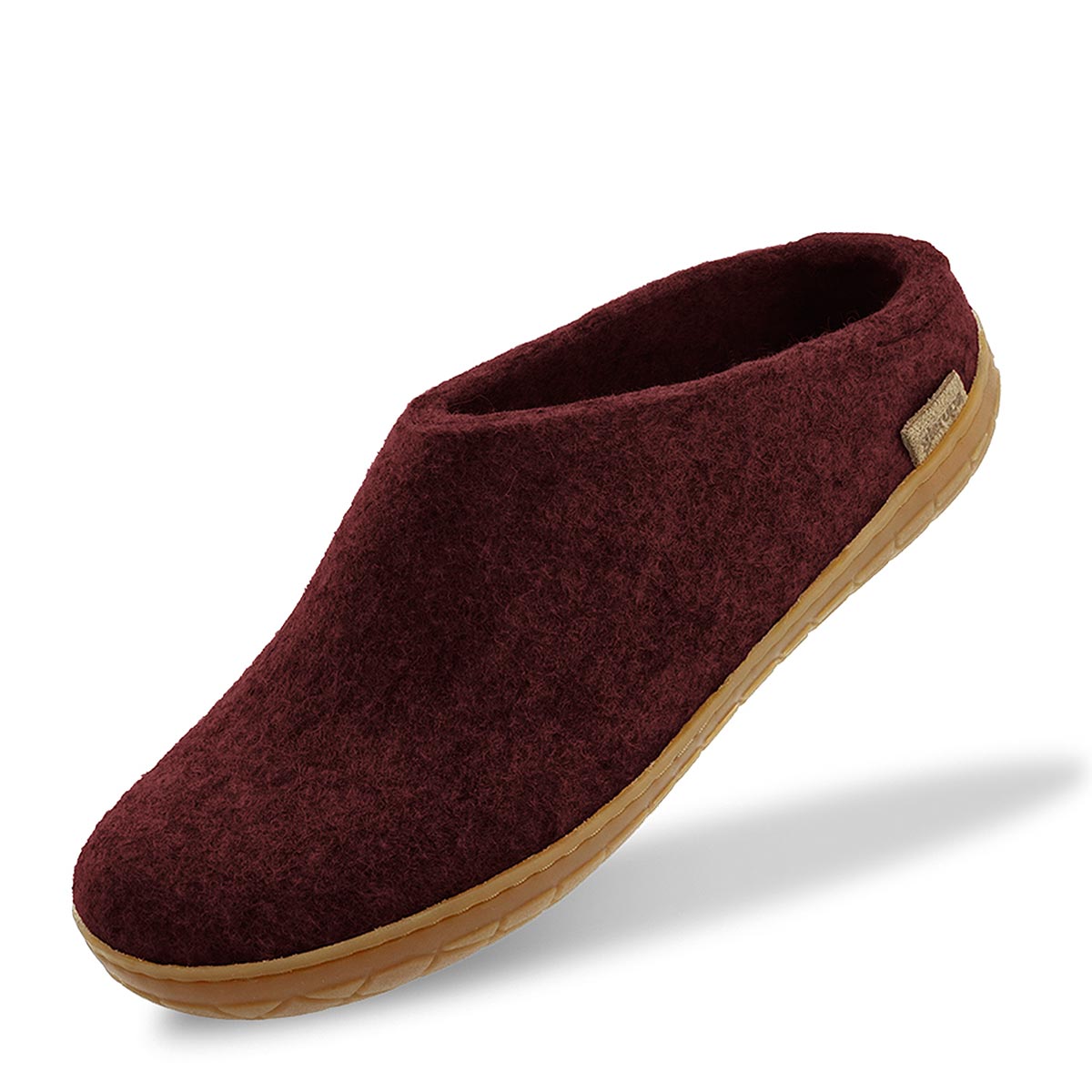 Beet Mule Glerups rubber soled felt slipper