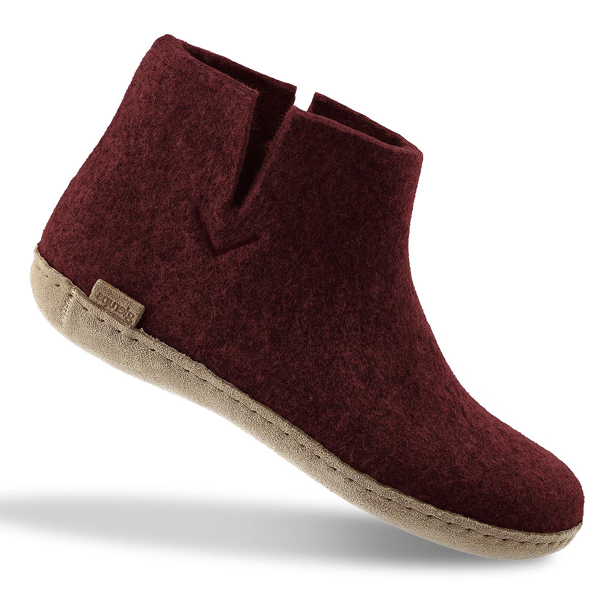 Glerups Boot with natural leather soles in beet