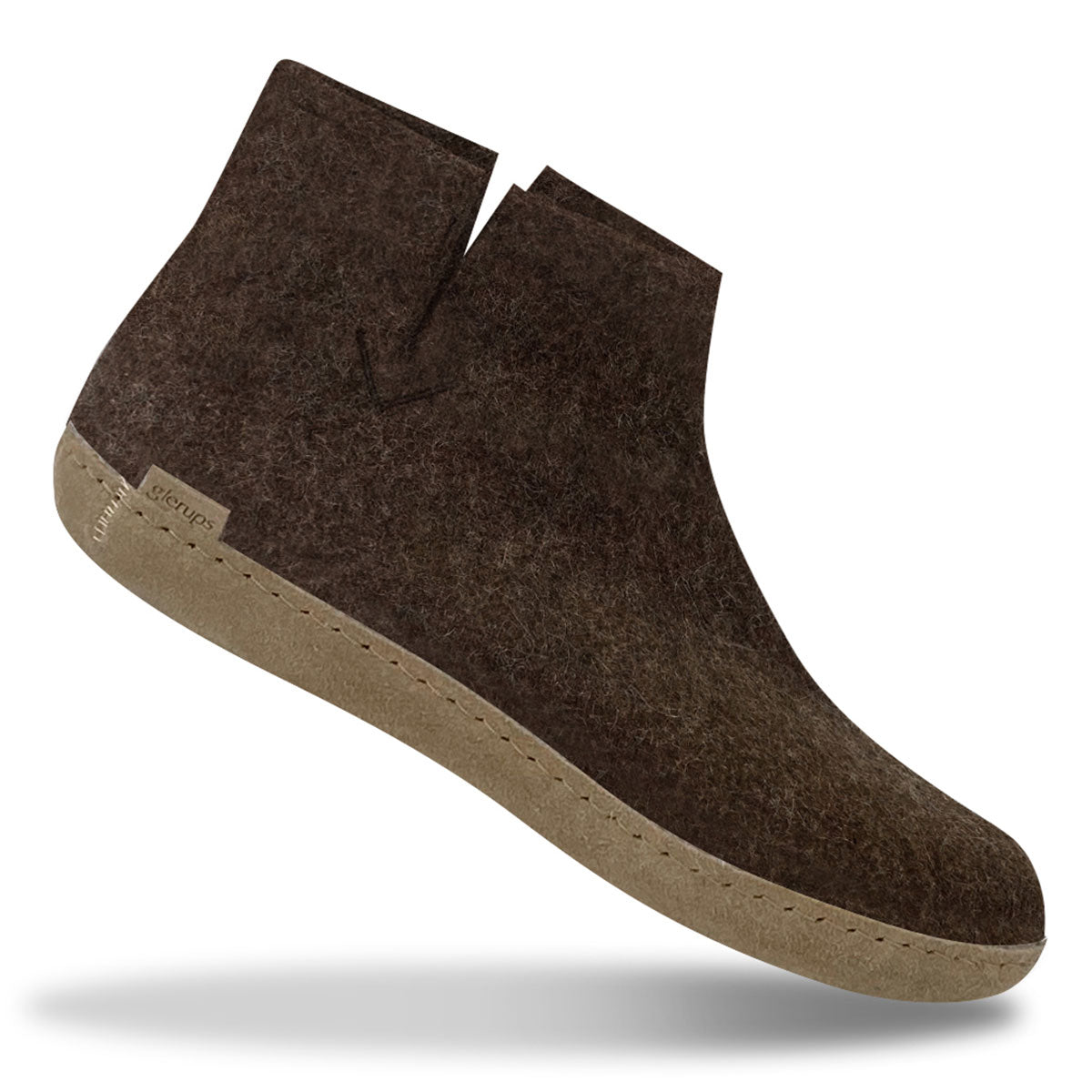Glerups boot with natural leather soles in brown