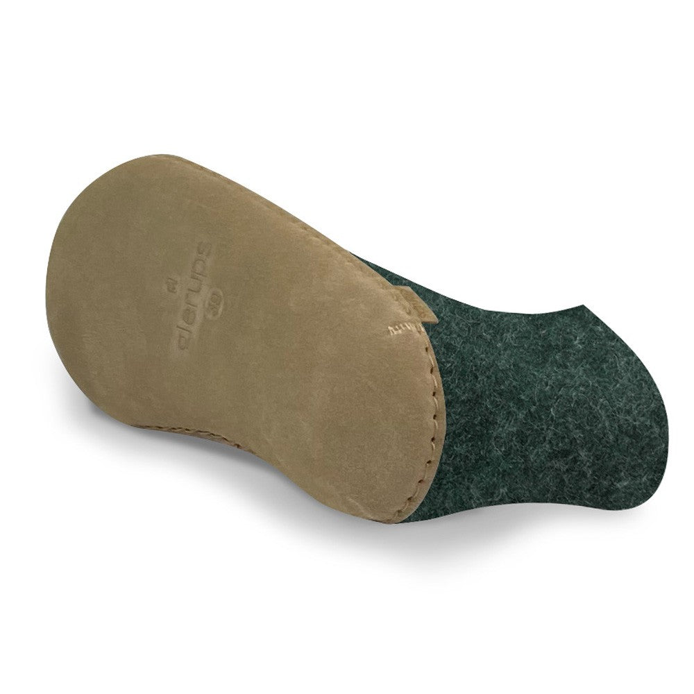 Underside view of leather soles on Glerups Forest soft sole boot