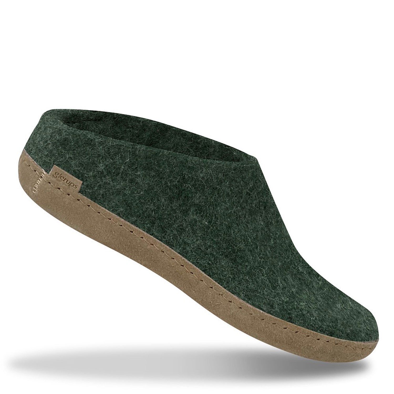 Forest Green Glerups Mule with Leather Sole