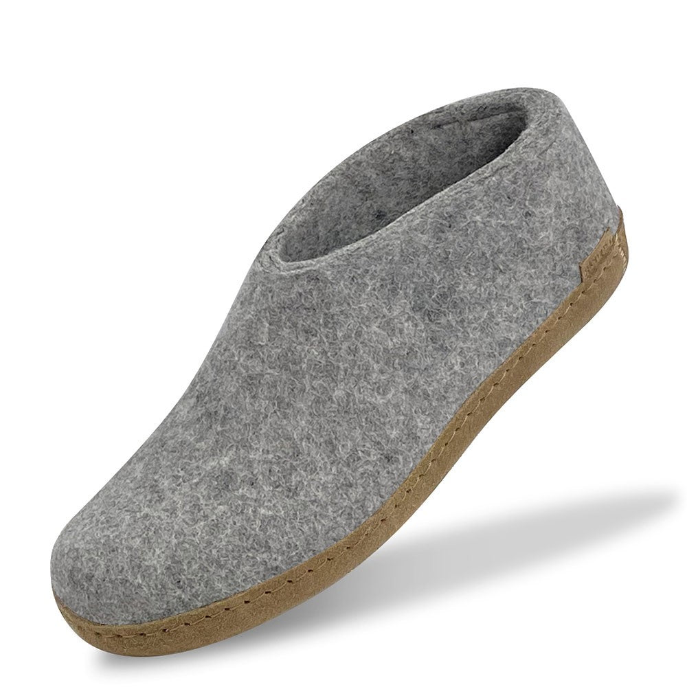 A single Glerups shoe with a leather sole in Grey