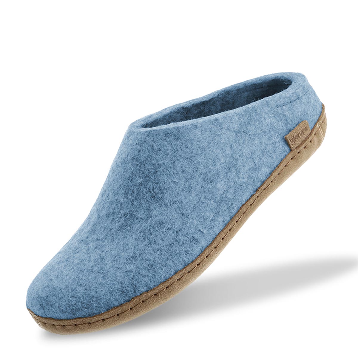 Sky Blue Glerups slipper with leather soles