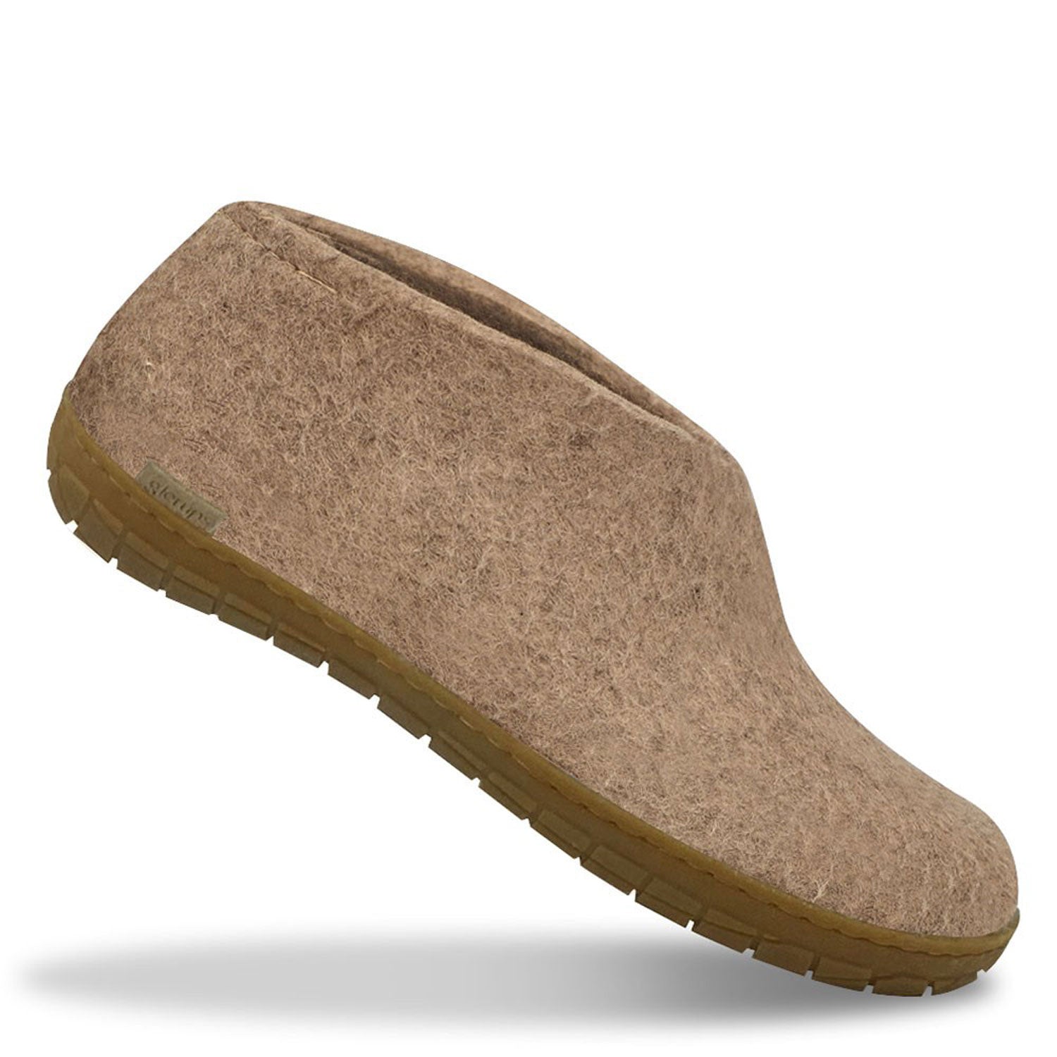 Glerups felt shoe in colour sand with natural rubber soles