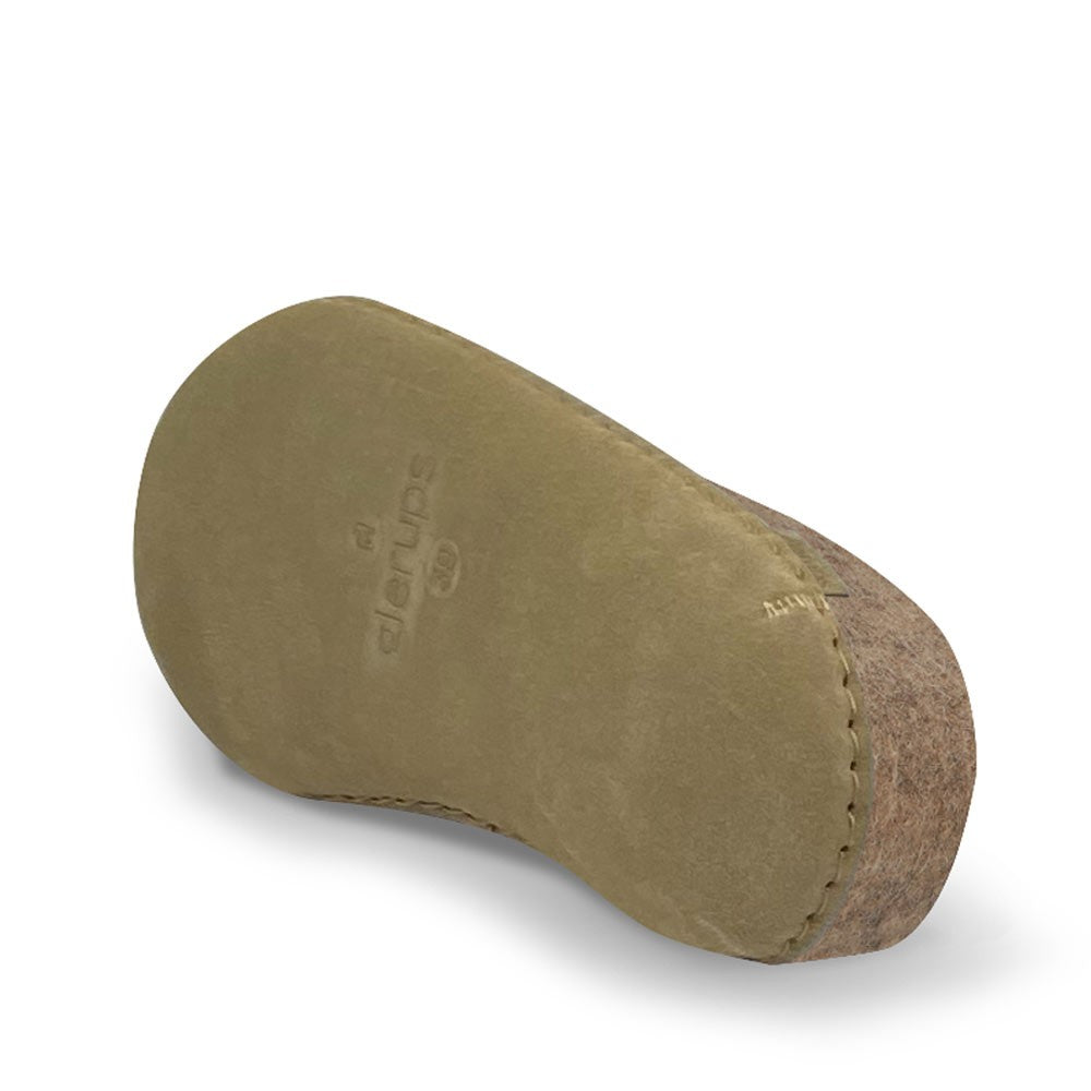 Leather soled Glerups mule in sand