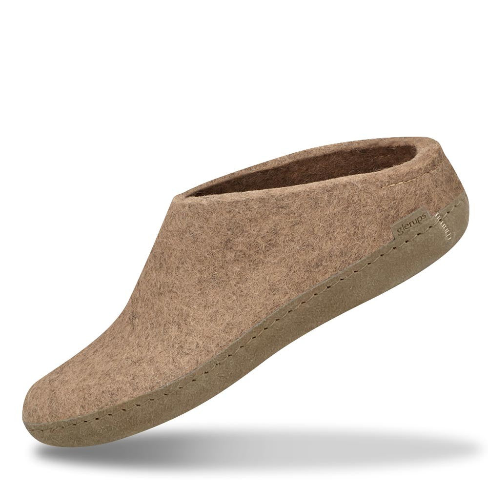 Felted Wool Glerups slipper. Mule style in Sand