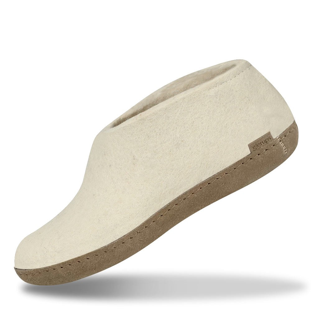 Single White Leather soled Shoe Glerups
