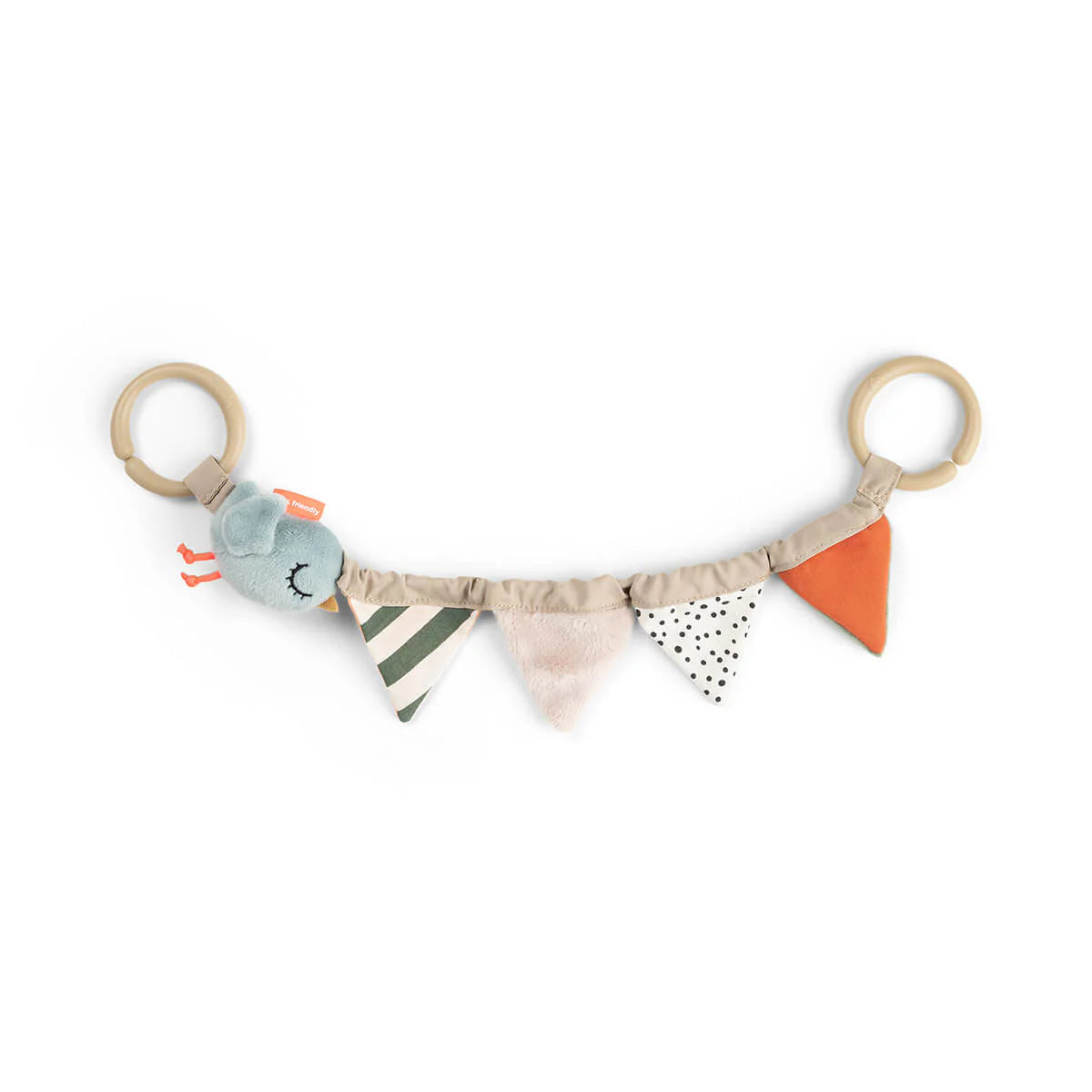 Done by Deer 'Celebration' pram toy against a white background.