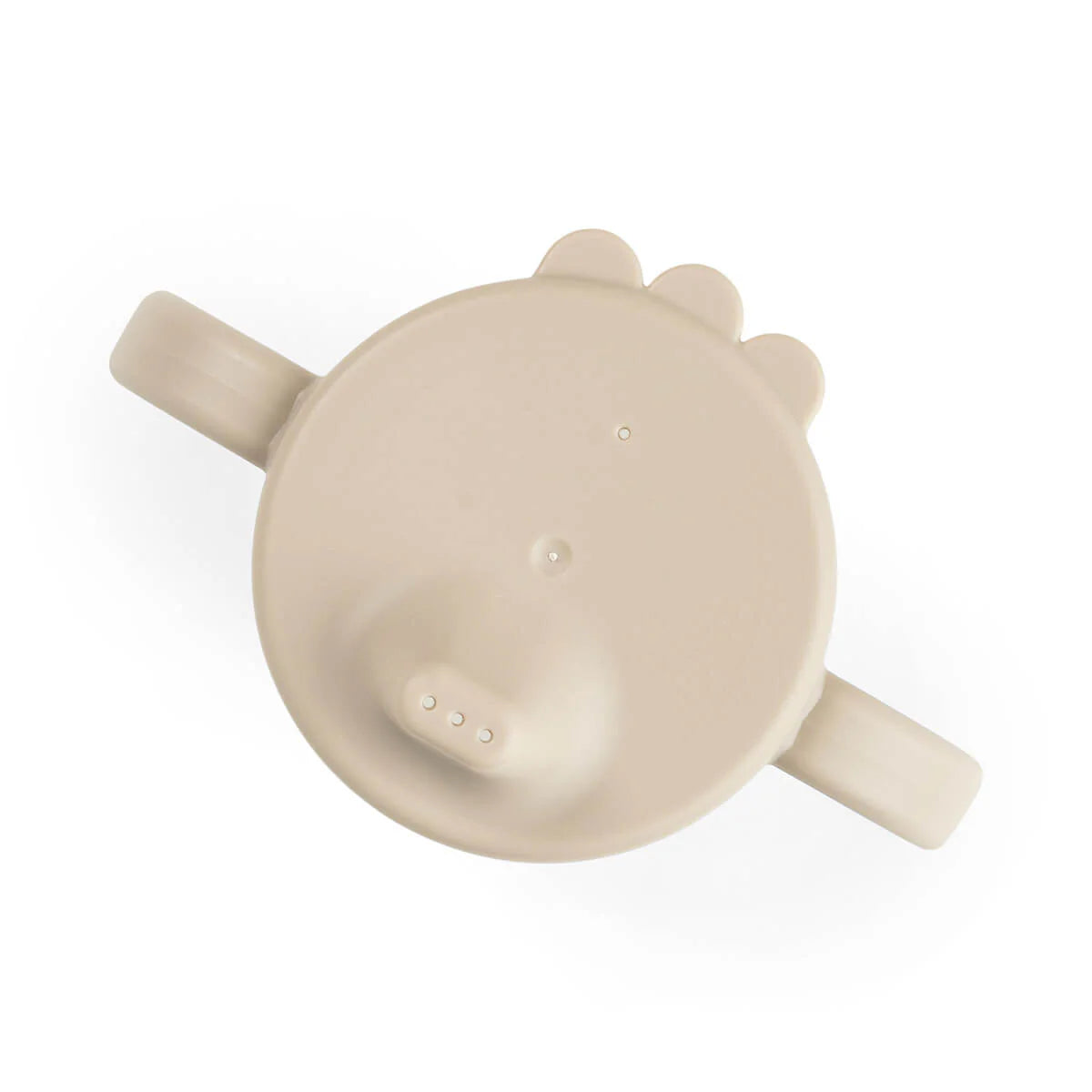 Image taken from above of Done by Deer 'sand' grippy spout cup.
