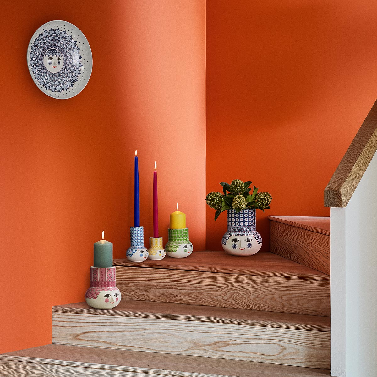 Bjorn Wiinblad Olga collection on staircase