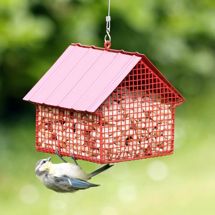 Wildlife Garden Cottage Peanut Feeder Red Hus Hem