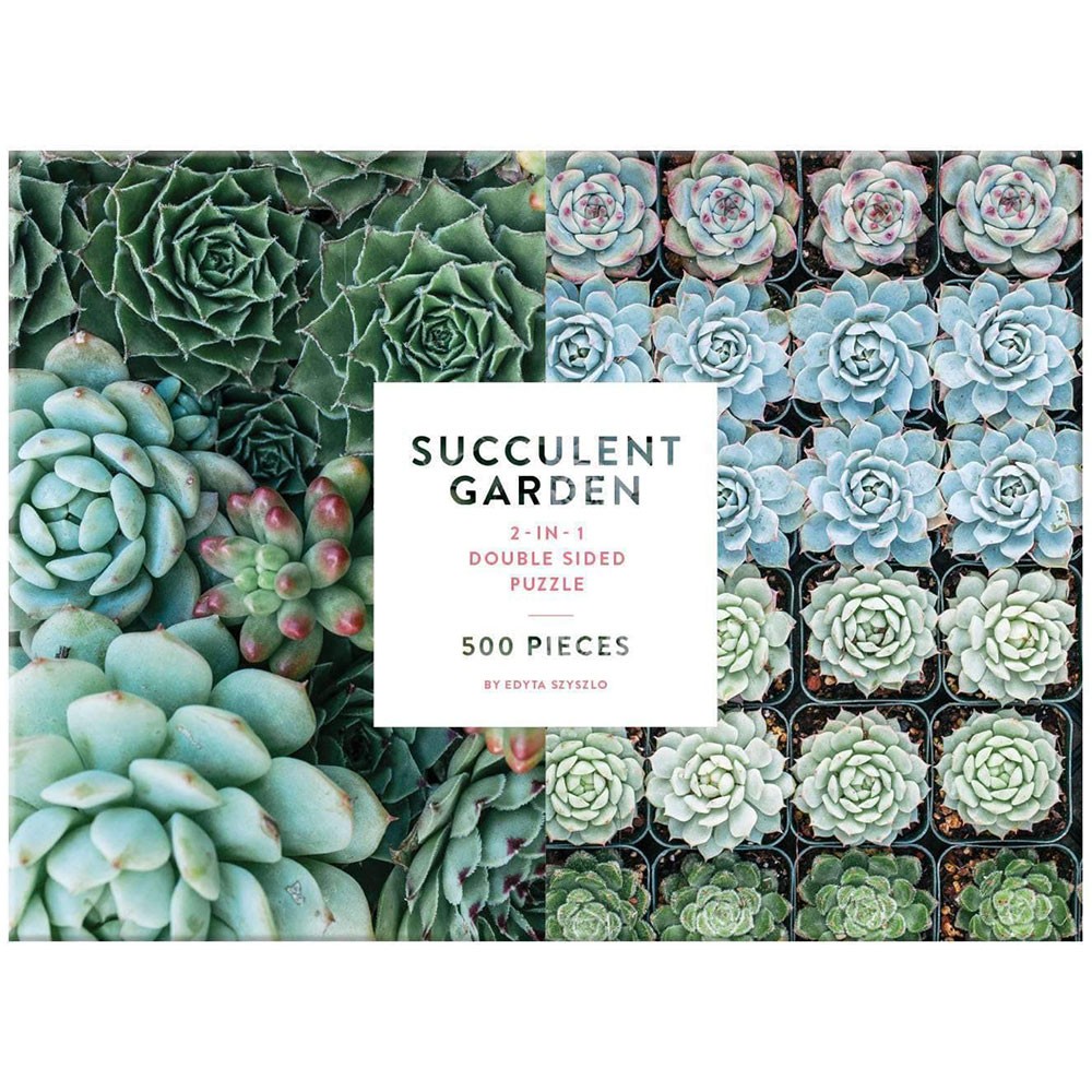 Succulent Garden 2 Sided 500 Piece Puzzle Hus Hem