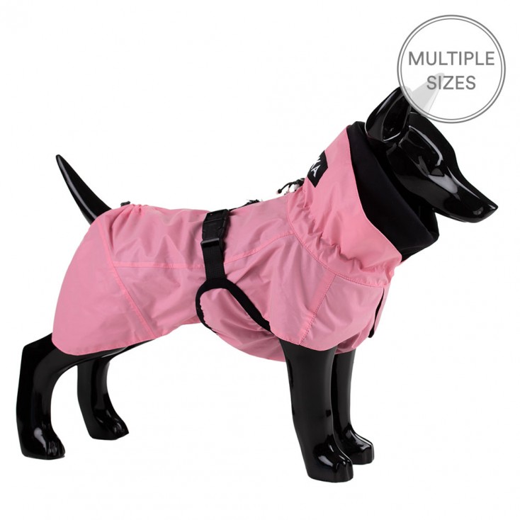 pink dog raincoat