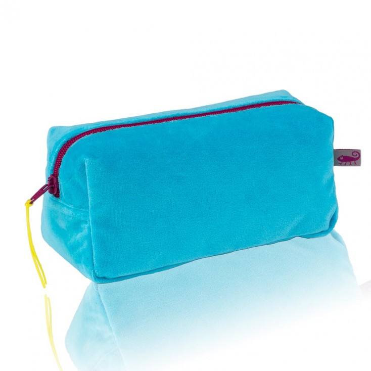 Download Farbenfreunde Turquoise Velvet Cosmetic Bag | HUS & HEM