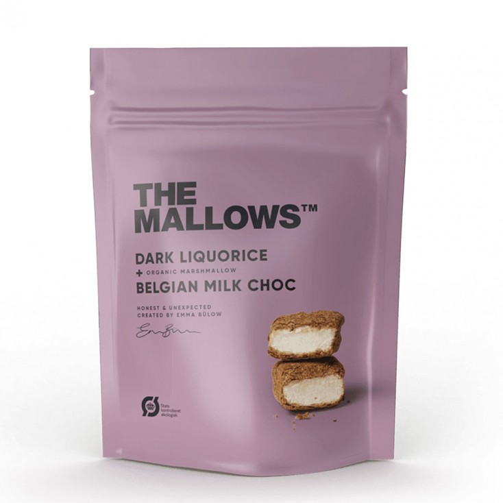 The Mallows Dark Liquorice & Belgian Milk Chocolate Organic Marshmallows