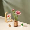 Pink Carnation 3D Wooden Flower Puzzle by Robotime