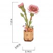 Pink Carnation 3D Wooden Flower Puzzle by Robotime