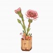 Pink Carnation 3D Wooden Flower Puzzle by Robotime