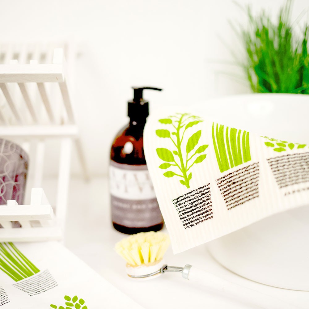 Jangneus Cellulose Dishcloth - Green Herbs