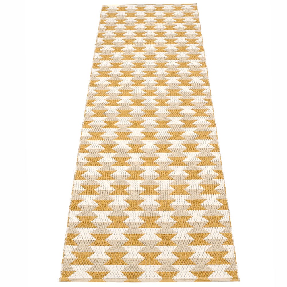 Pappelina Dana Ochre & Beige Runner - 70 x 250 cm - Reverse