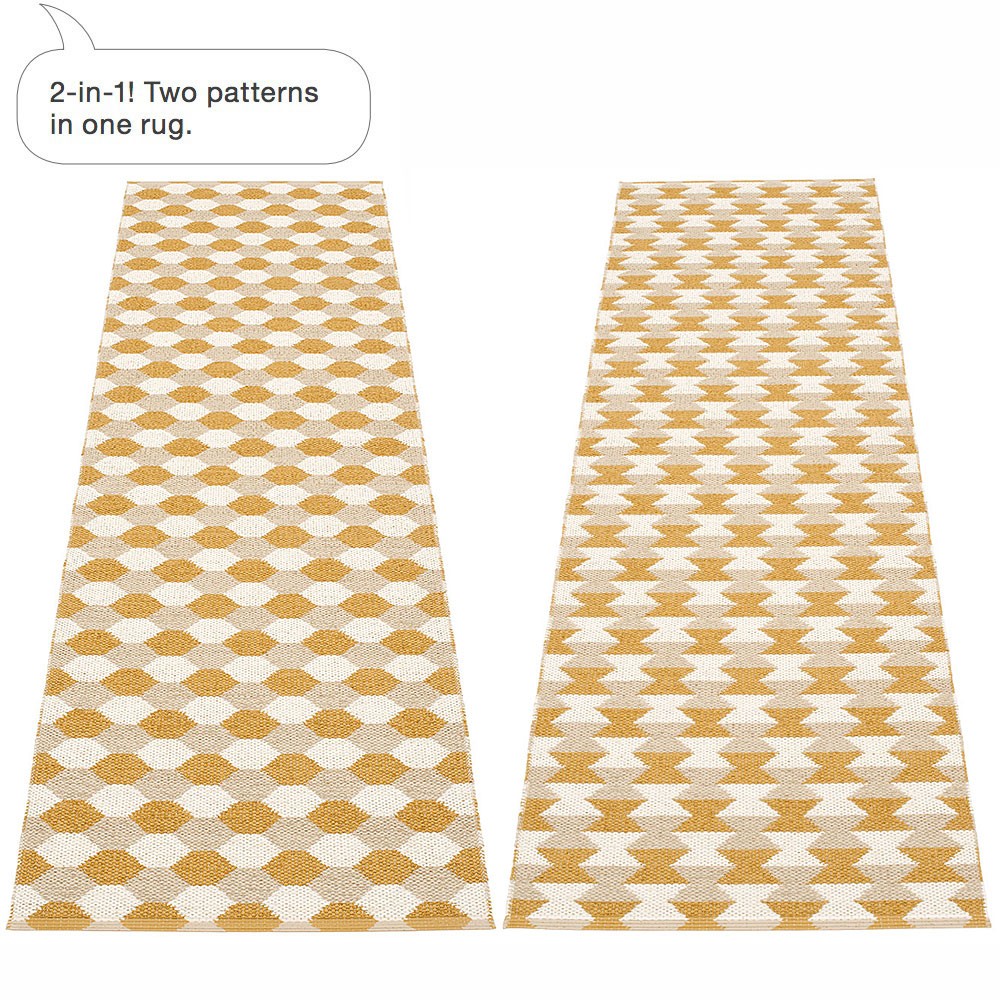 Pappelina Dana Ochre & Beige Runner