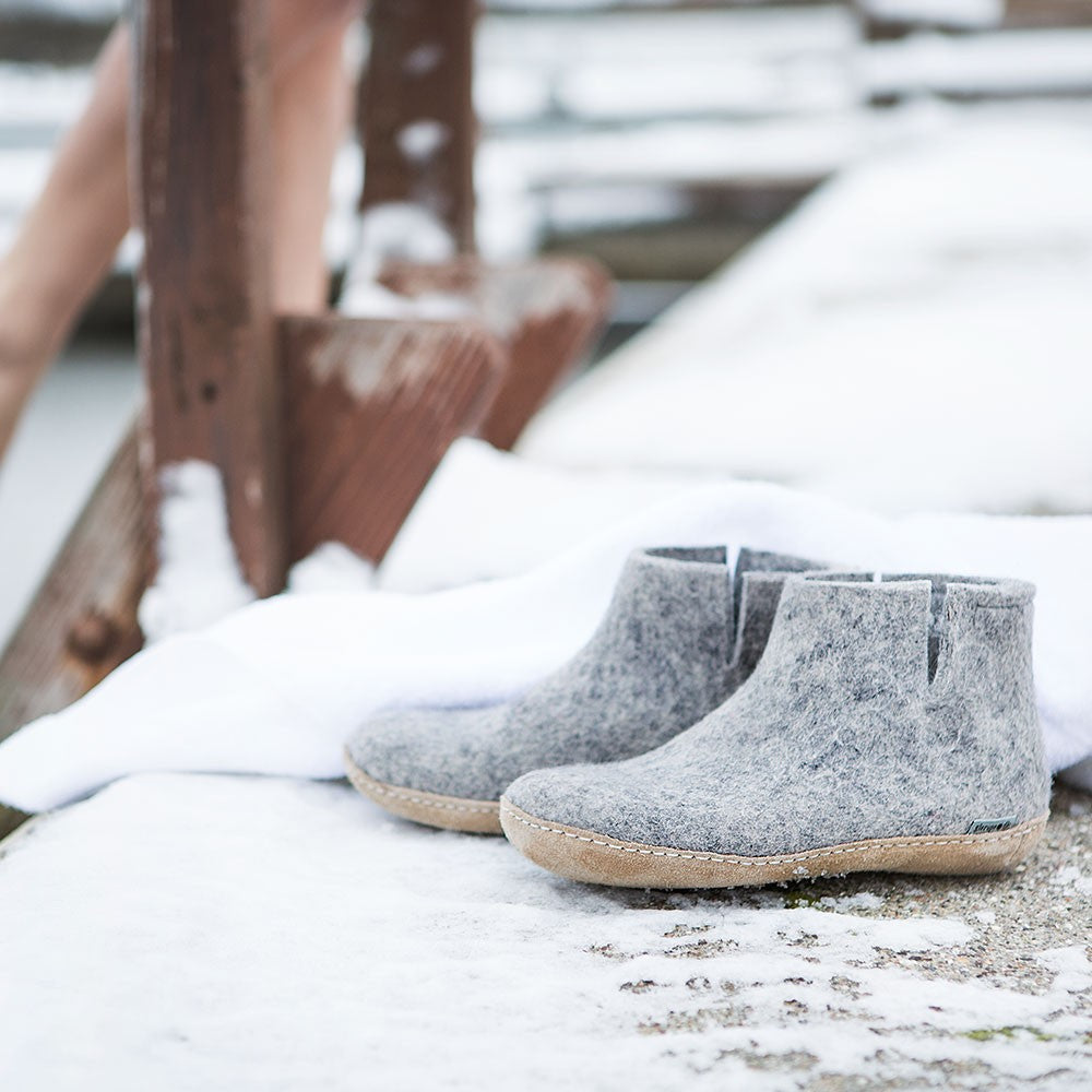 Glerups Felt Ankle Boot - Grey