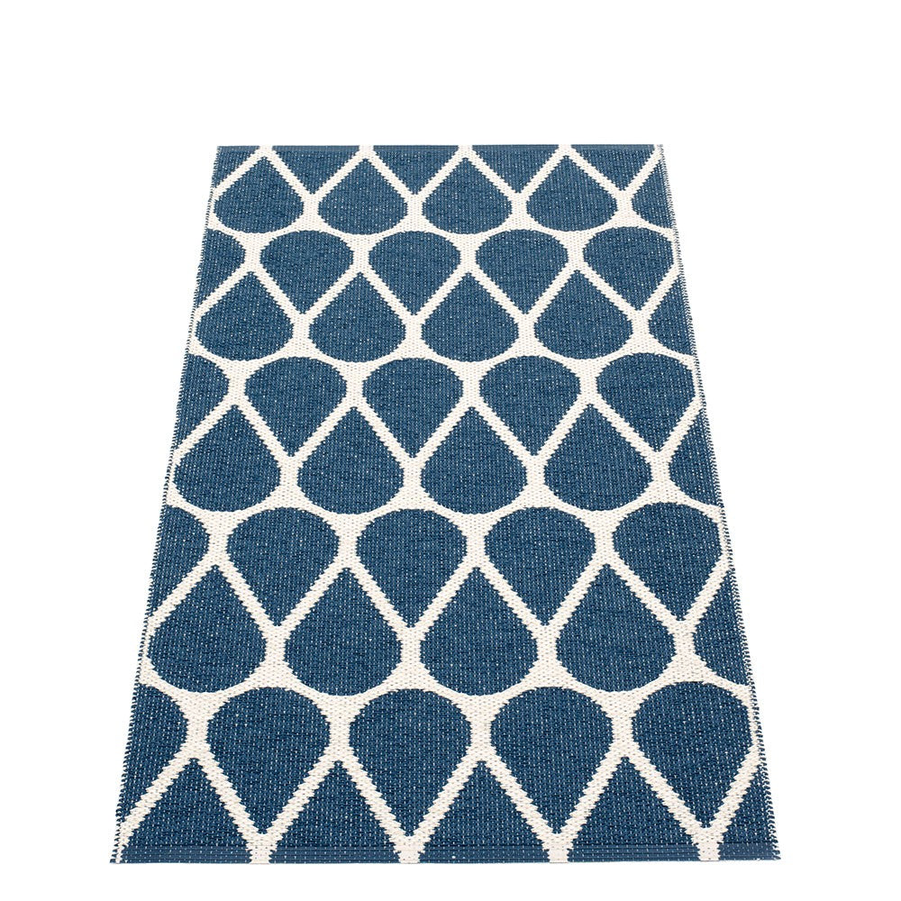 Pappelina Otis Runner - Ocean Blue & Vanilla - 70 x 140 cm