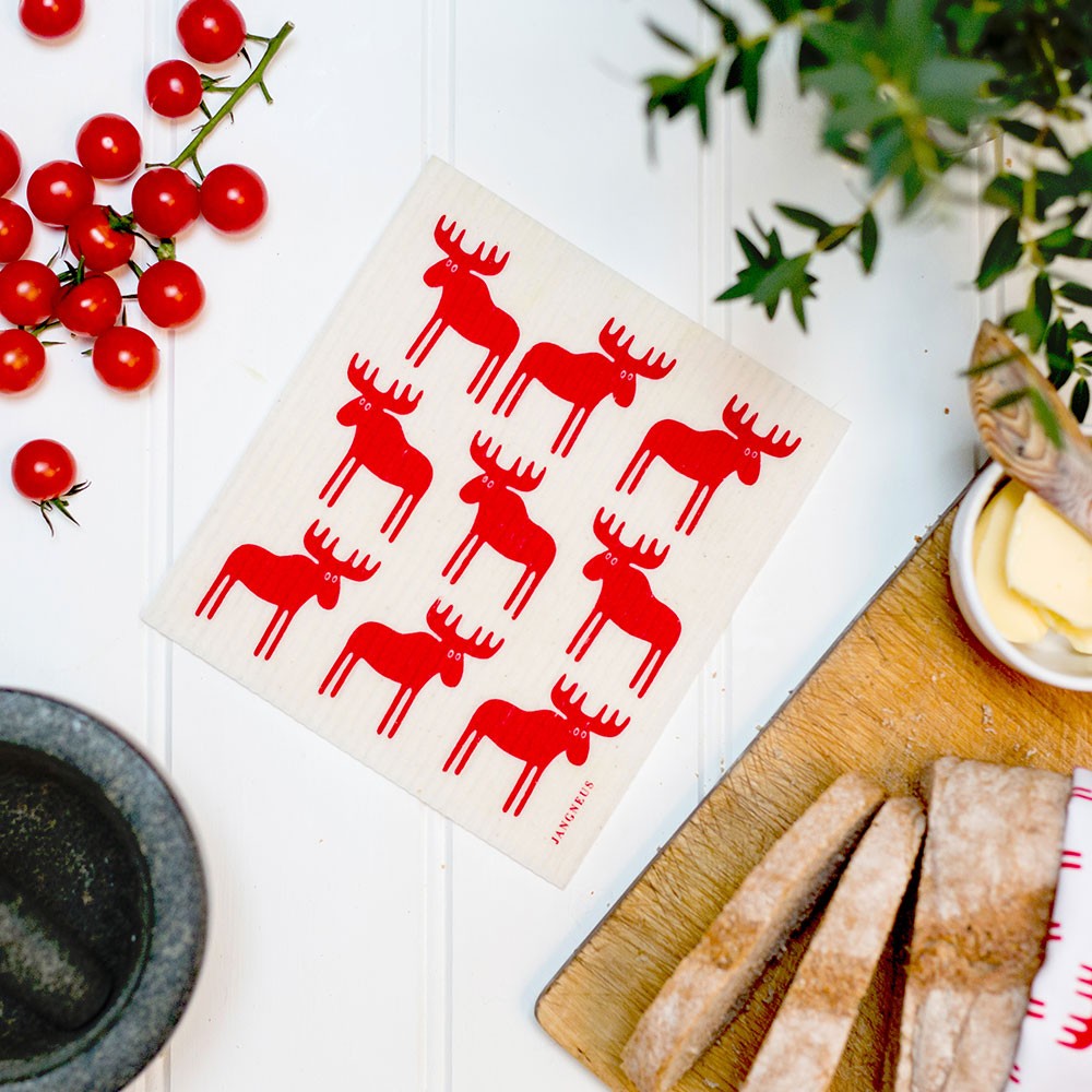 Jangneus Cellulose Dishcloth - Red Moose