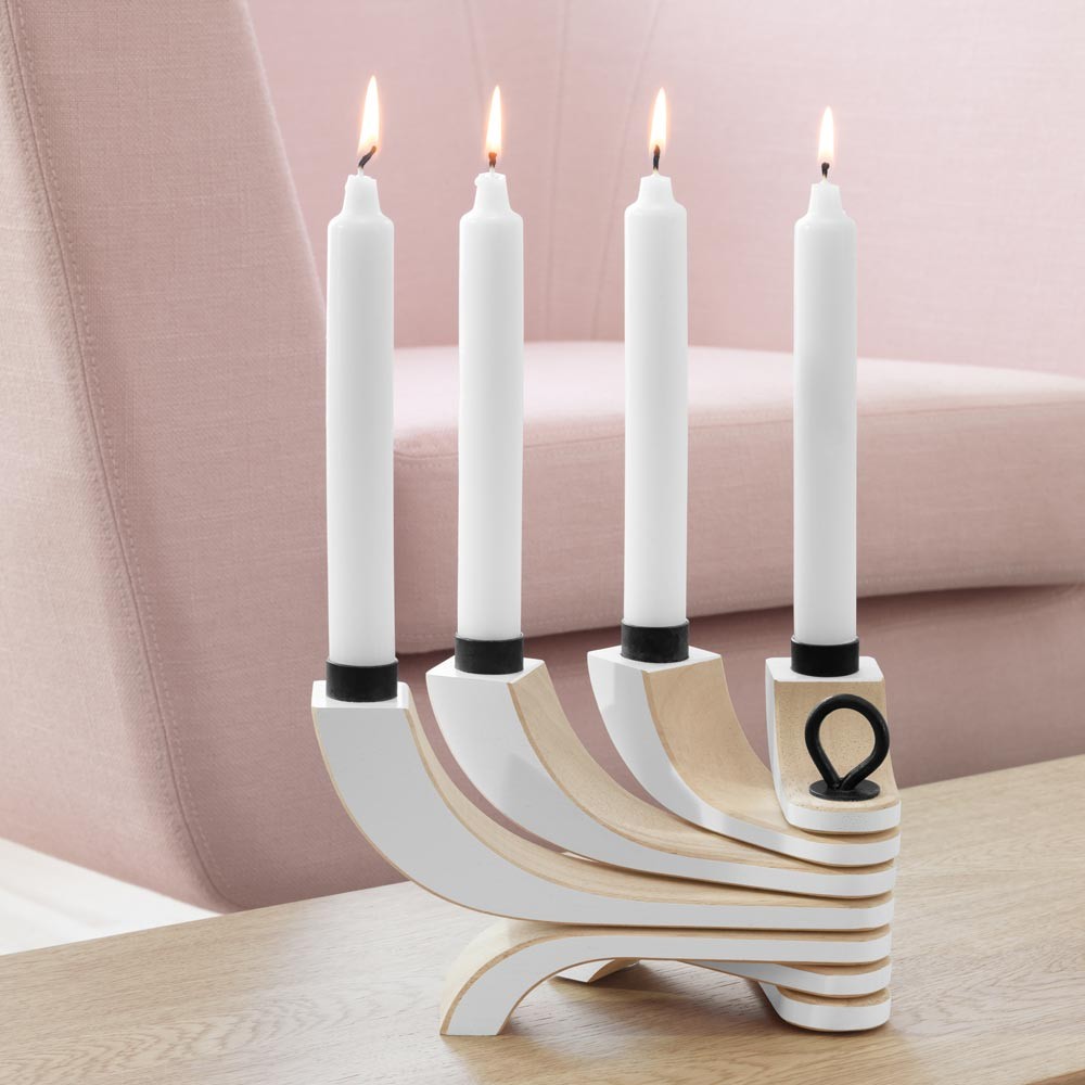 Design House Stockholm Nordic Light White Four Arm Candleholder 