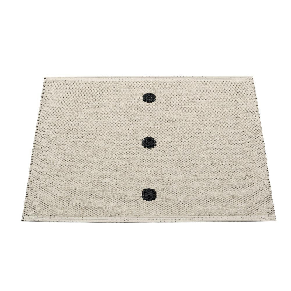 Pappelina Peg Small Mat -Black & Linen 70 x 60 cm Reverse