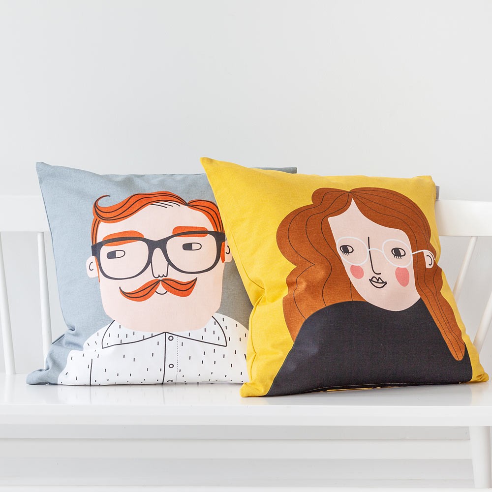 Spira of Sweden Face Cushion Cover Luke HUS HEM Hus Hem