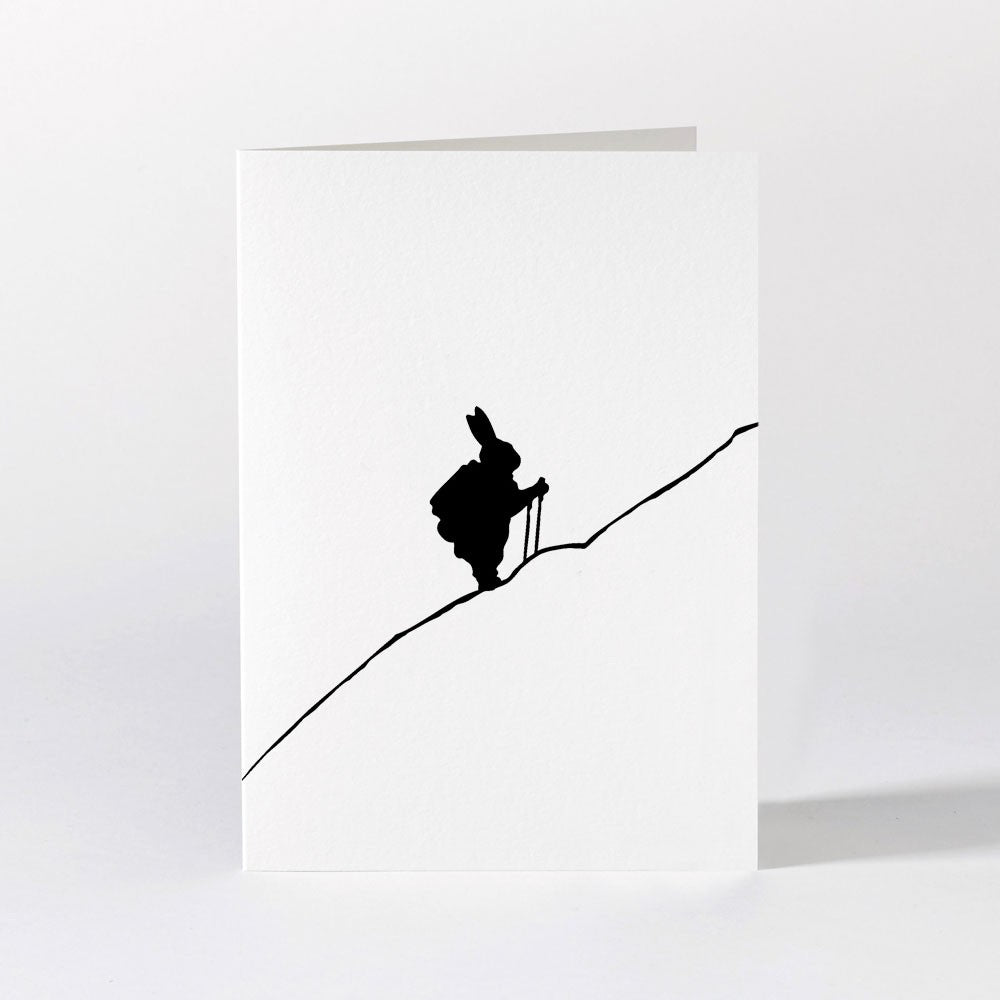 Ham Greeting Card - Hiking Rabbit