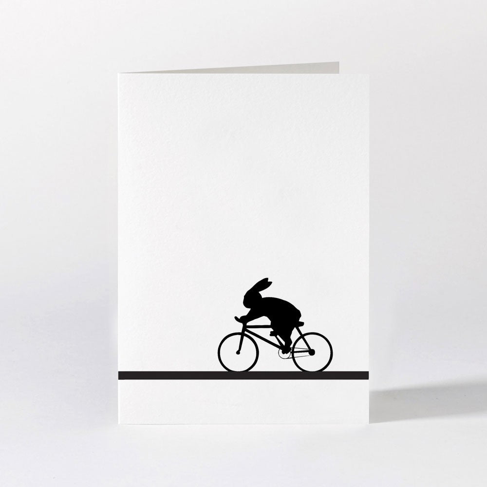 Ham Greeting Card - Racing Bike Rabbit