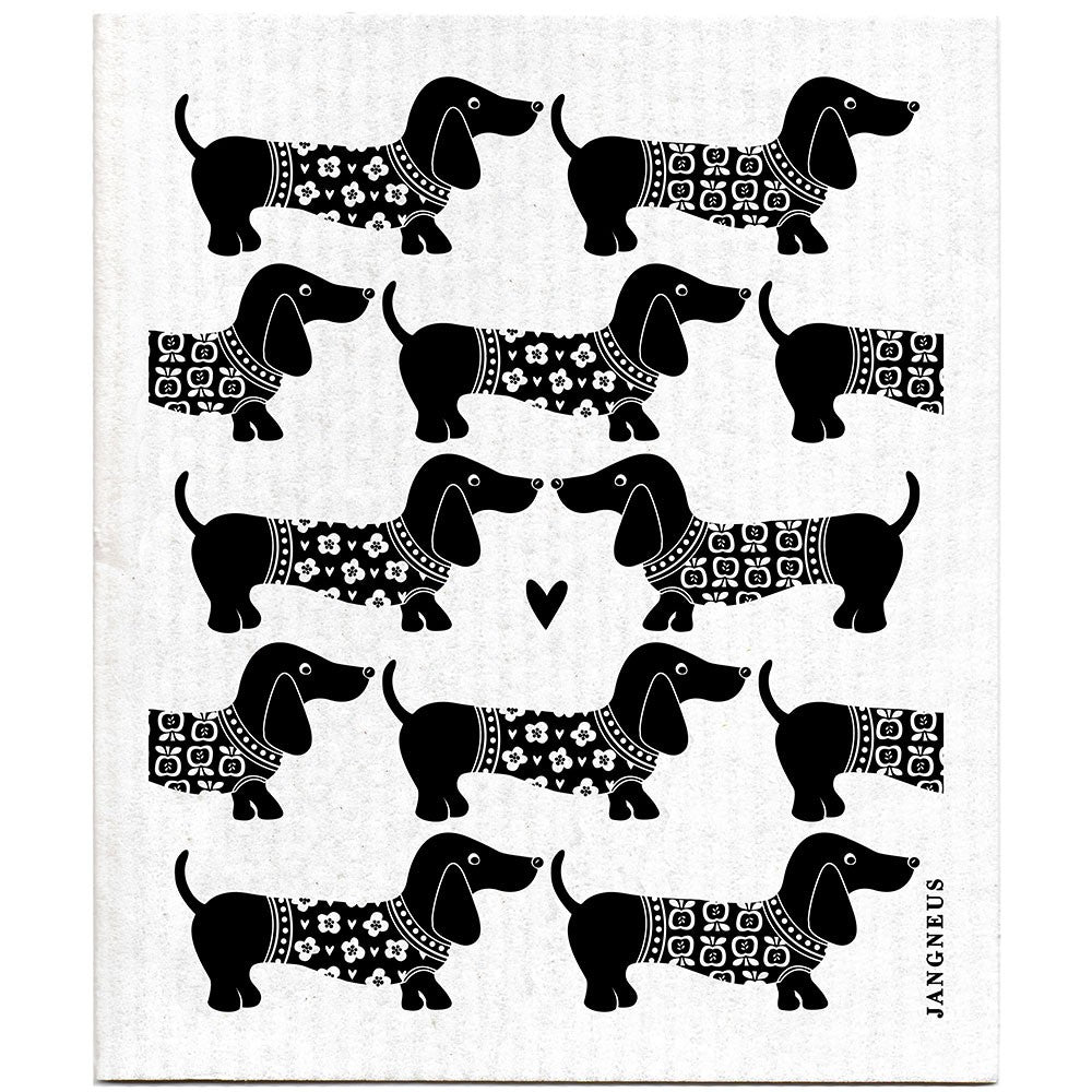 Jangneus Dishcloth - Black Dachshund