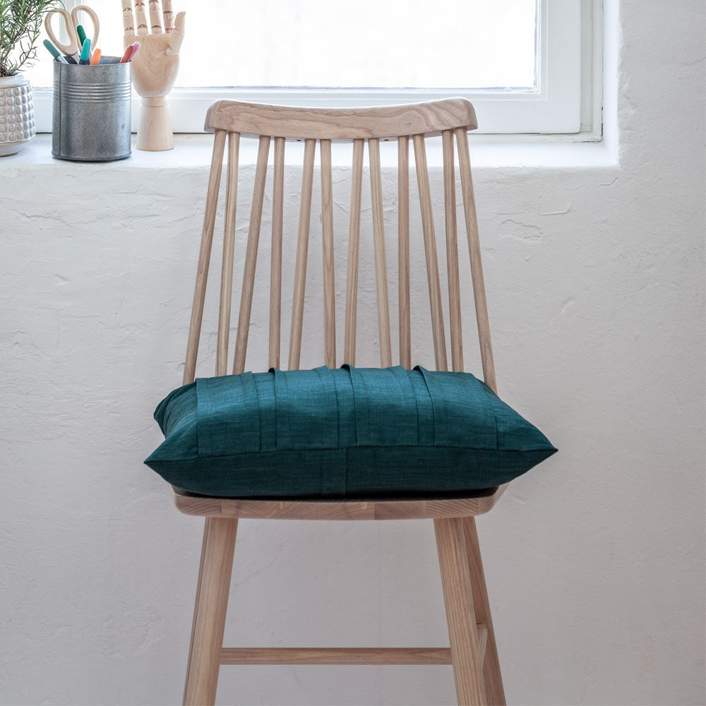 Spira Pleat Cushion Cover - Petrol Green